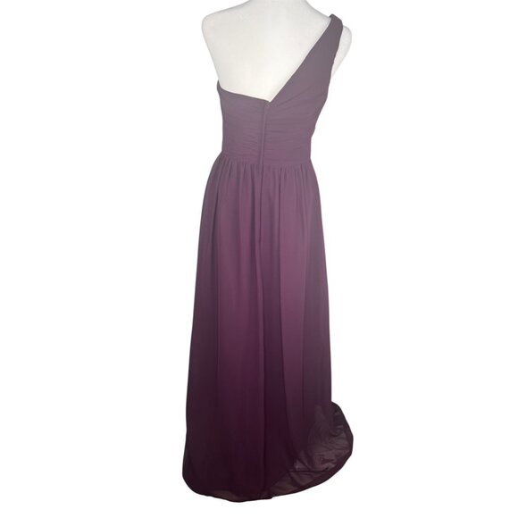 Alfred Angelo One-Shoulder Purple Chiffon Bridesmaid/Prom/Formal Dress Size 6 - Picture 6 of 13